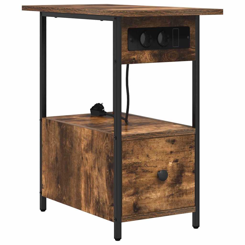 Dulap de noapte Stejar afumat 60 x 30 x 61 cm Lemn compozit GartenMobel Dekor