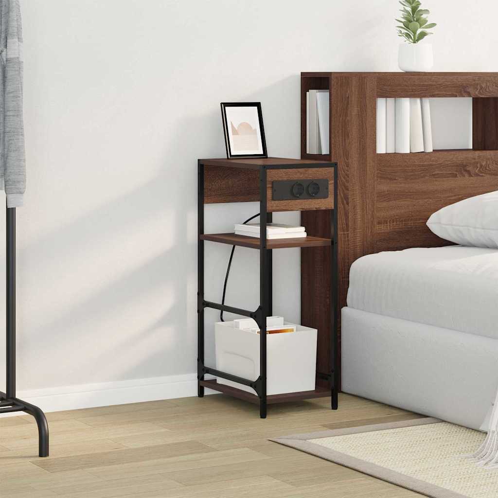 Dulap de noapte Stejar brun 40 x 27 x 76 cm Lemn compozit GartenMobel Dekor