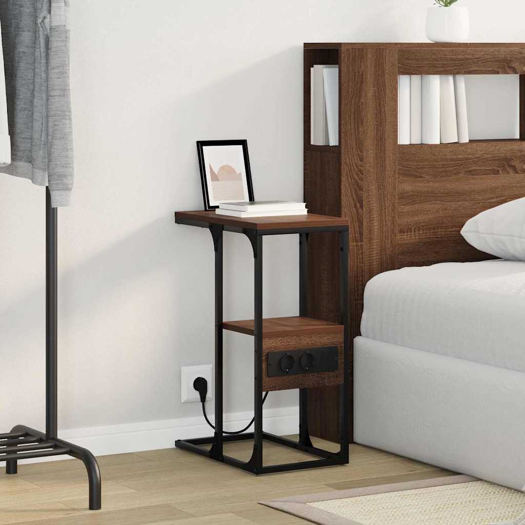 Dulap de noapte Stejar brun 41.5 x 26 x 60.5 cm Lemn compozit GartenMobel Dekor