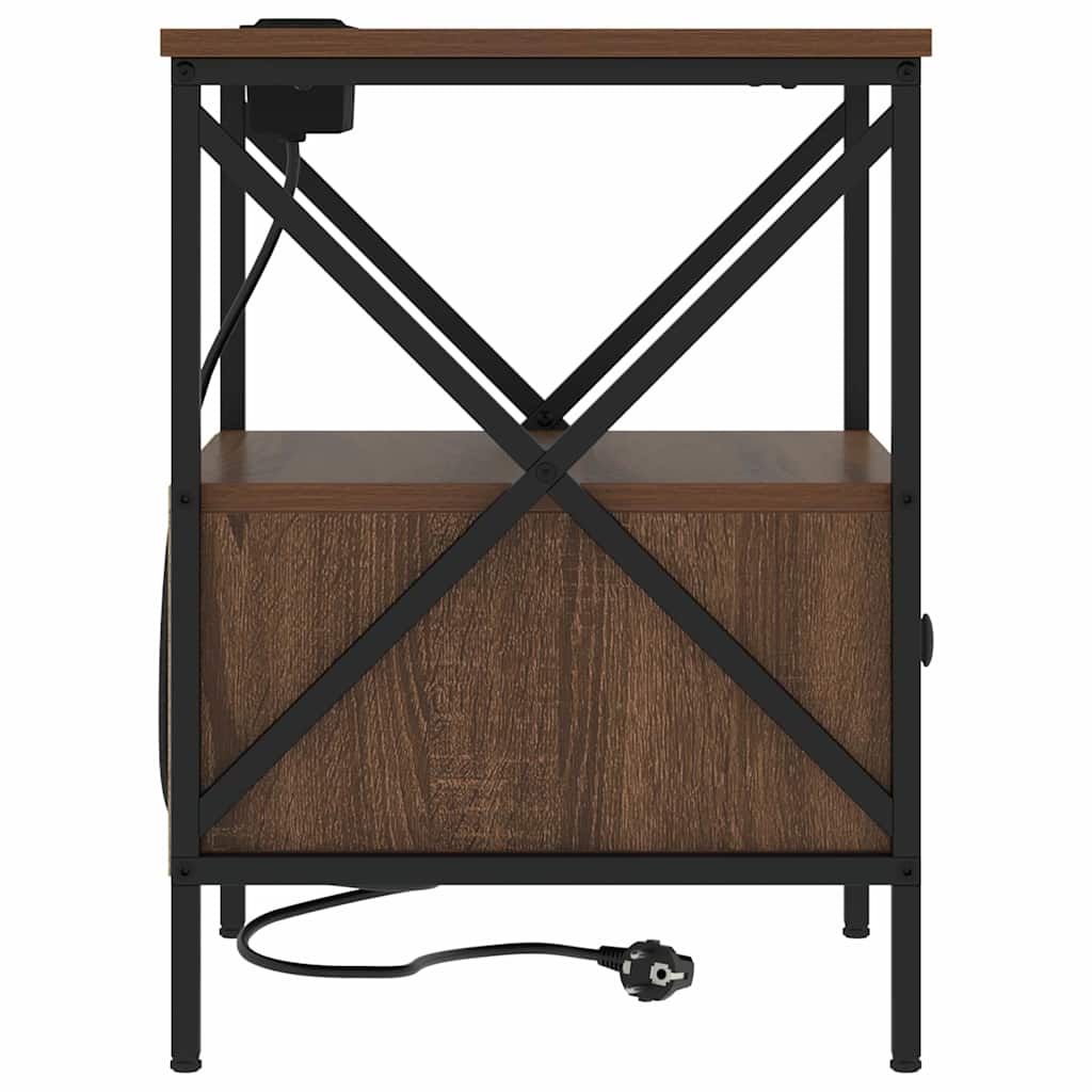 Dulap de noapte Stejar brun 41.5 x 40.5 x 55 cm Lemn compozit GartenMobel Dekor