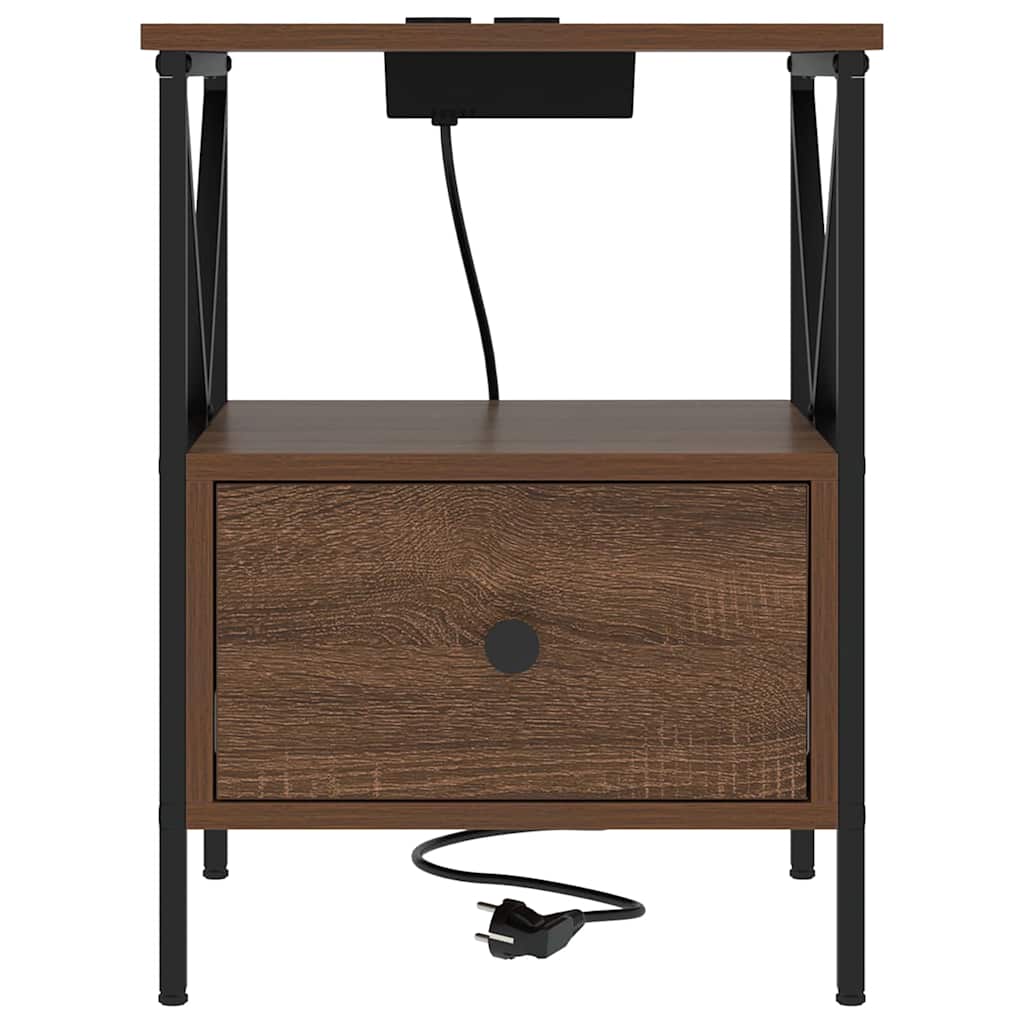 Dulap de noapte Stejar brun 41.5 x 40.5 x 55 cm Lemn compozit GartenMobel Dekor