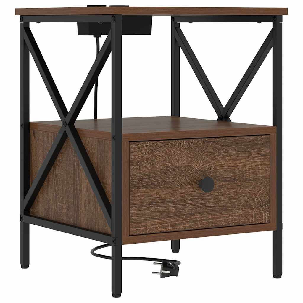 Dulap de noapte Stejar brun 41.5 x 40.5 x 55 cm Lemn compozit GartenMobel Dekor