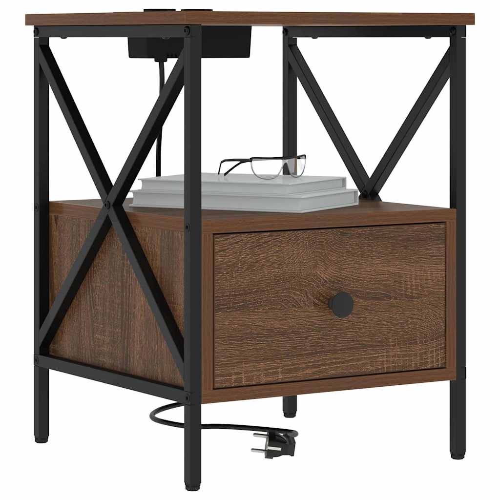 Dulap de noapte Stejar brun 41.5 x 40.5 x 55 cm Lemn compozit GartenMobel Dekor