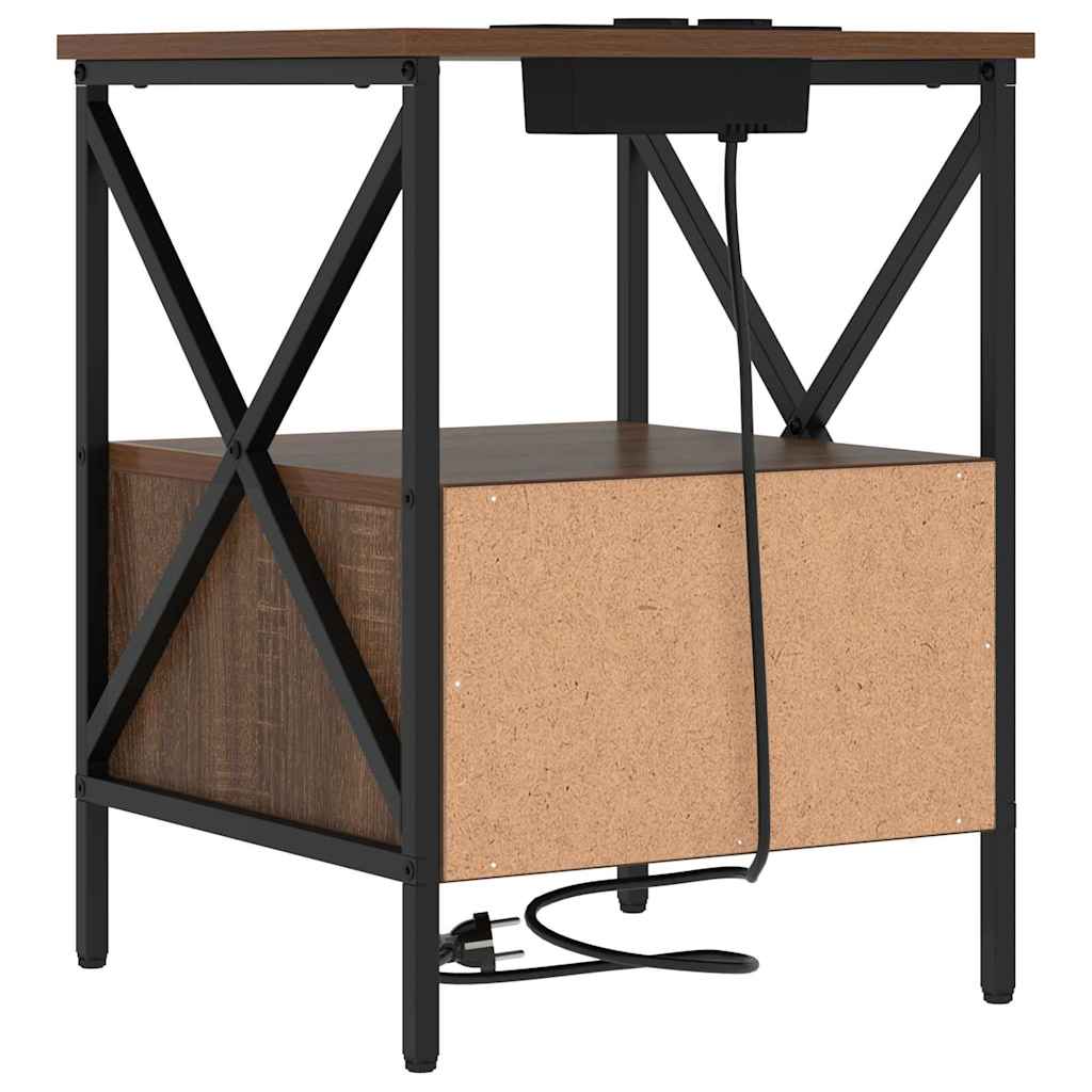 Dulap de noapte Stejar brun 41.5 x 40.5 x 55 cm Lemn compozit GartenMobel Dekor