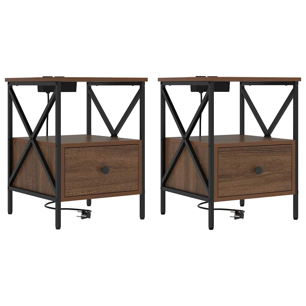 Dulap de noapte Stejar brun 41.5 x 40.5 x 55 cm Lemn compozit GartenMobel Dekor