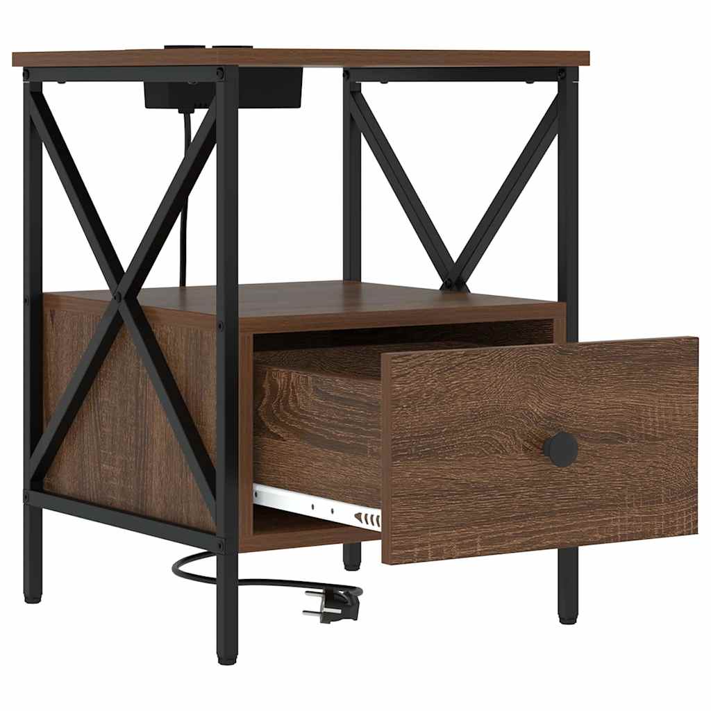 Dulap de noapte Stejar brun 41.5 x 40.5 x 55 cm Lemn compozit GartenMobel Dekor