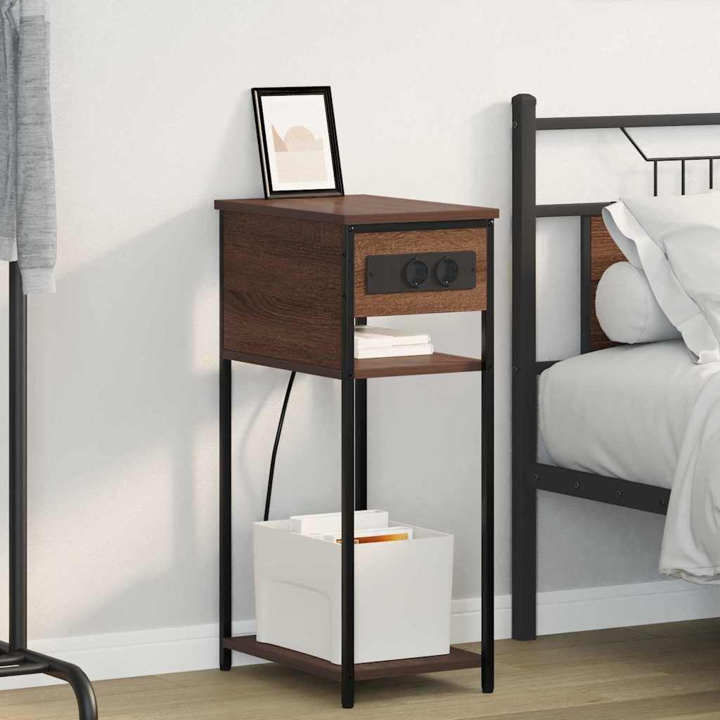 Dulap de noapte Stejar brun 41 x 28 x 76 cm Lemn compozit GartenMobel Dekor