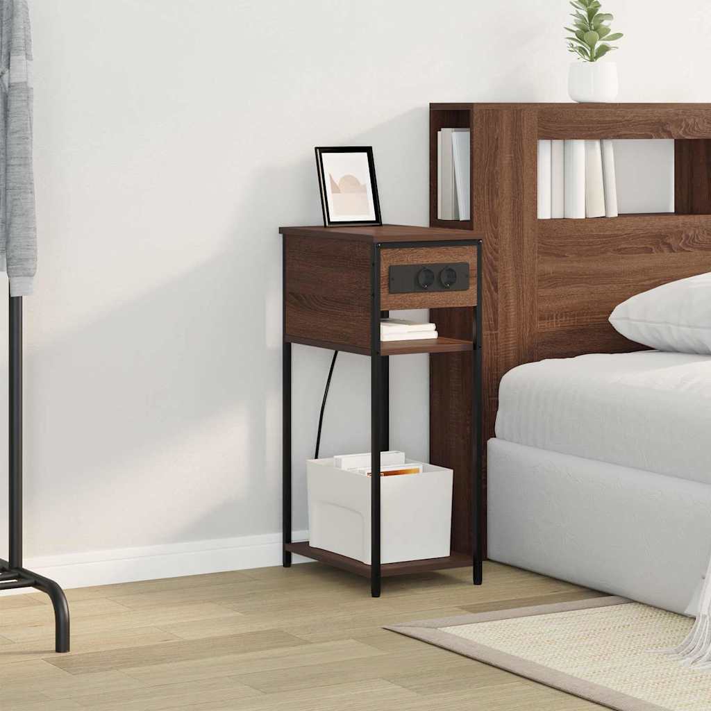 Dulap de noapte Stejar brun 41 x 28 x 76 cm Lemn compozit GartenMobel Dekor