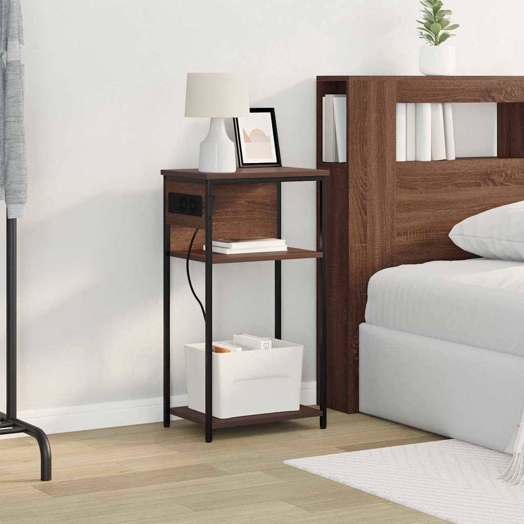 Dulap de noapte Stejar brun 41 x 28 x 76 cm Lemn compozit GartenMobel Dekor