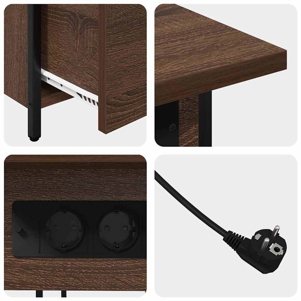 Dulap de noapte Stejar brun 60 x 30 x 61 cm Lemn compozit GartenMobel Dekor