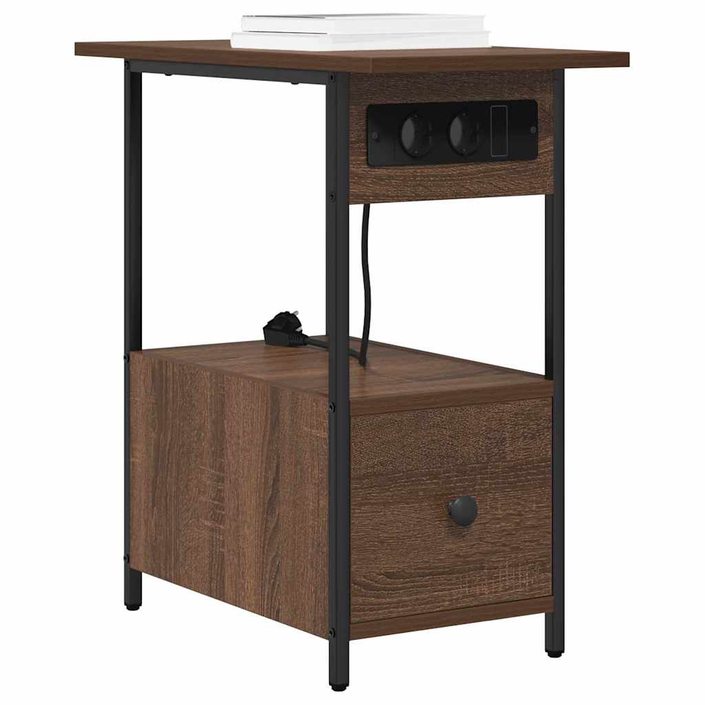 Dulap de noapte Stejar brun 60 x 30 x 61 cm Lemn compozit GartenMobel Dekor