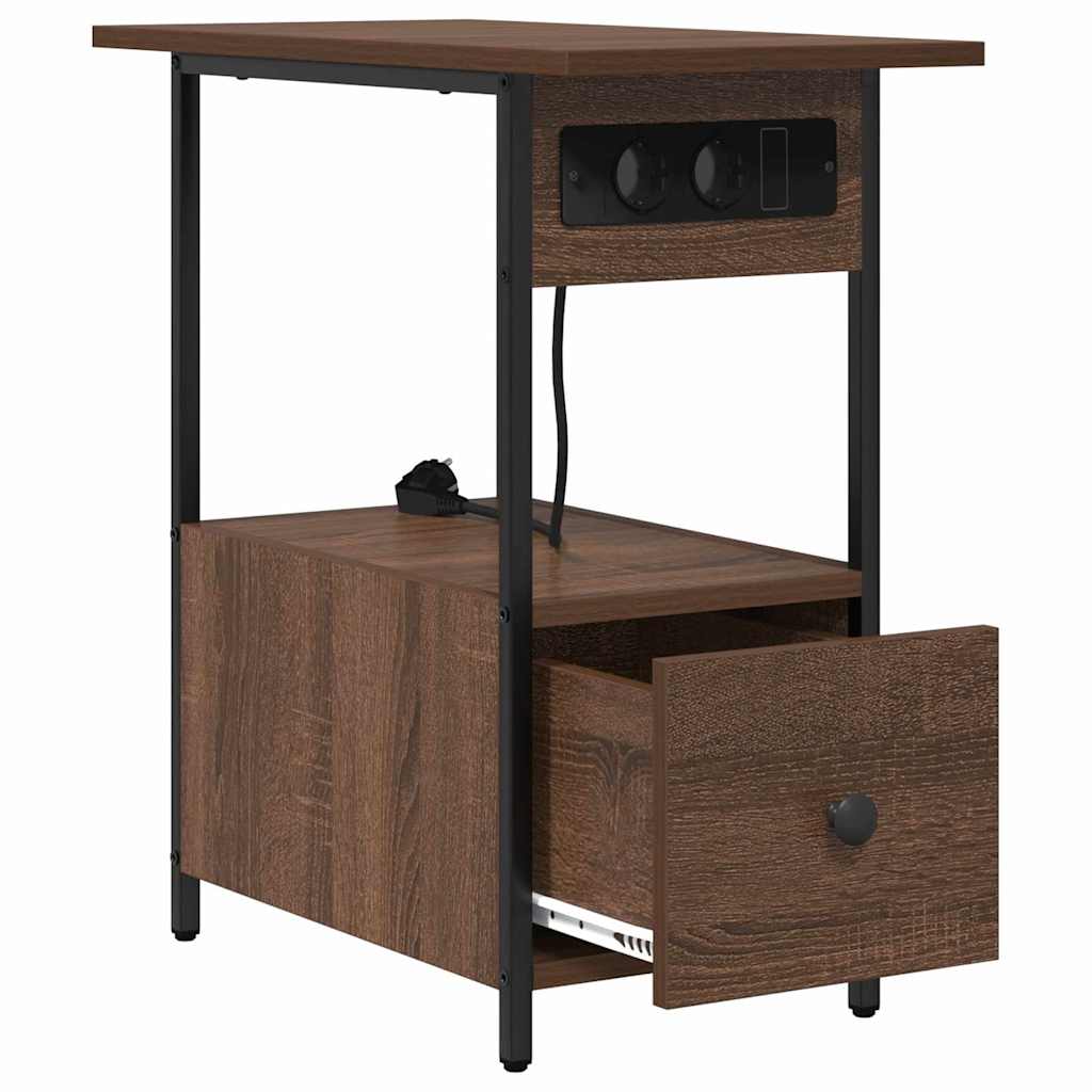 Dulap de noapte Stejar brun 60 x 30 x 61 cm Lemn compozit GartenMobel Dekor