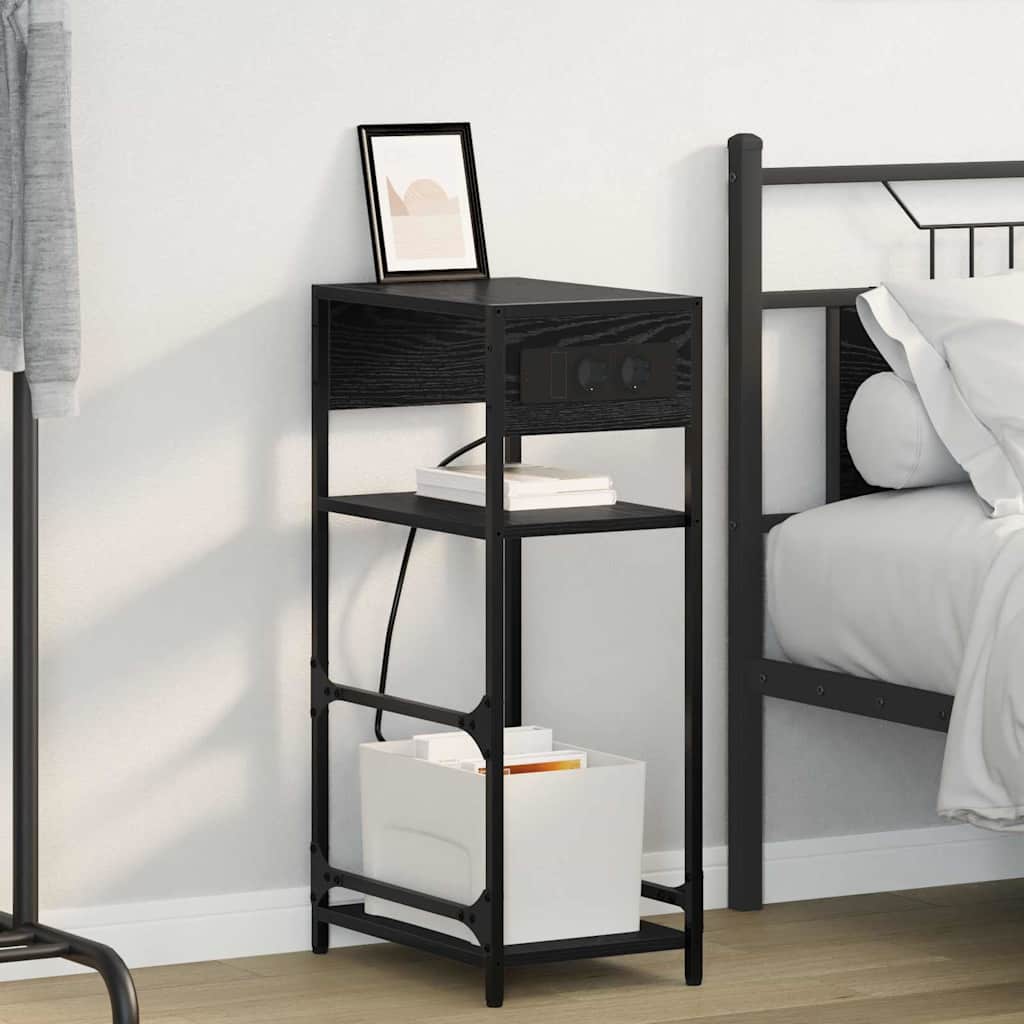 Dulap de noapte Stejar negru 40 x 27 x 76 cm Lemn compozit GartenMobel Dekor