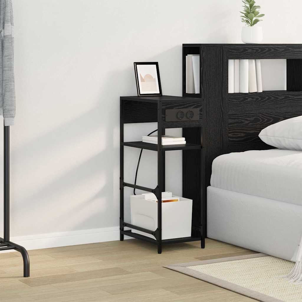 Dulap de noapte Stejar negru 40 x 27 x 76 cm Lemn compozit GartenMobel Dekor