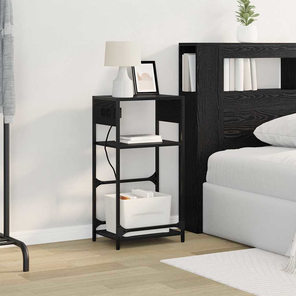 Dulap de noapte Stejar negru 40 x 27 x 76 cm Lemn compozit GartenMobel Dekor