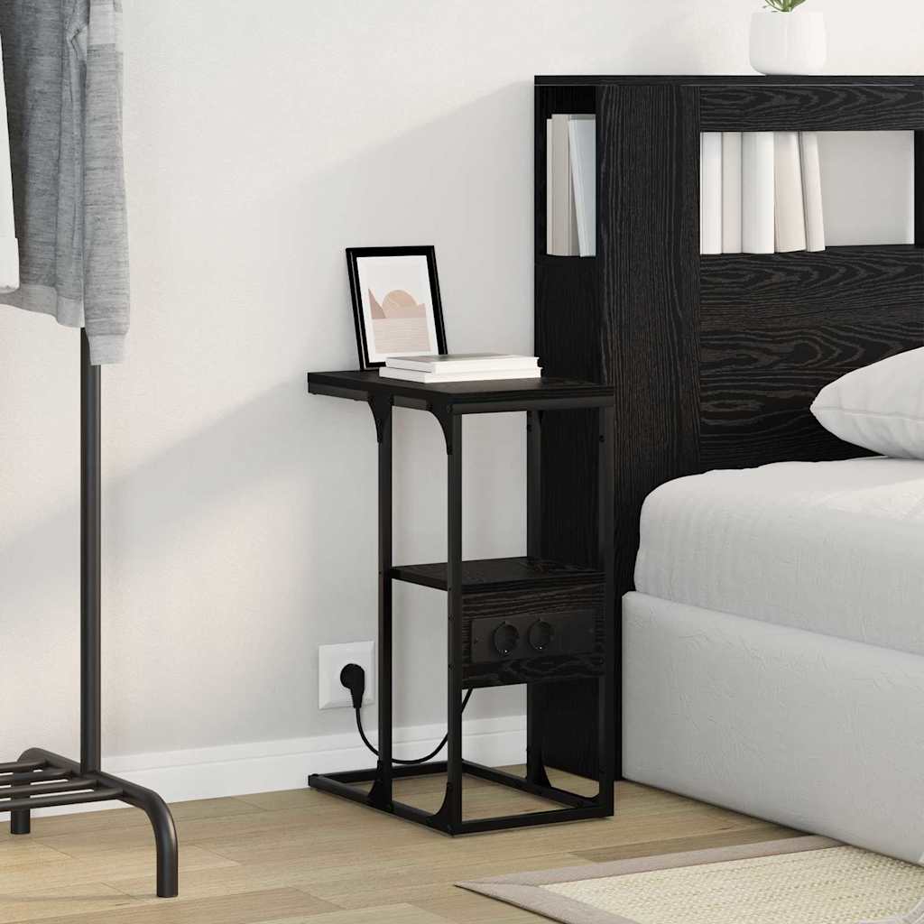 Dulap de noapte Stejar negru 41.5 x 26 x 60.5 cm Lemn compozit GartenMobel Dekor