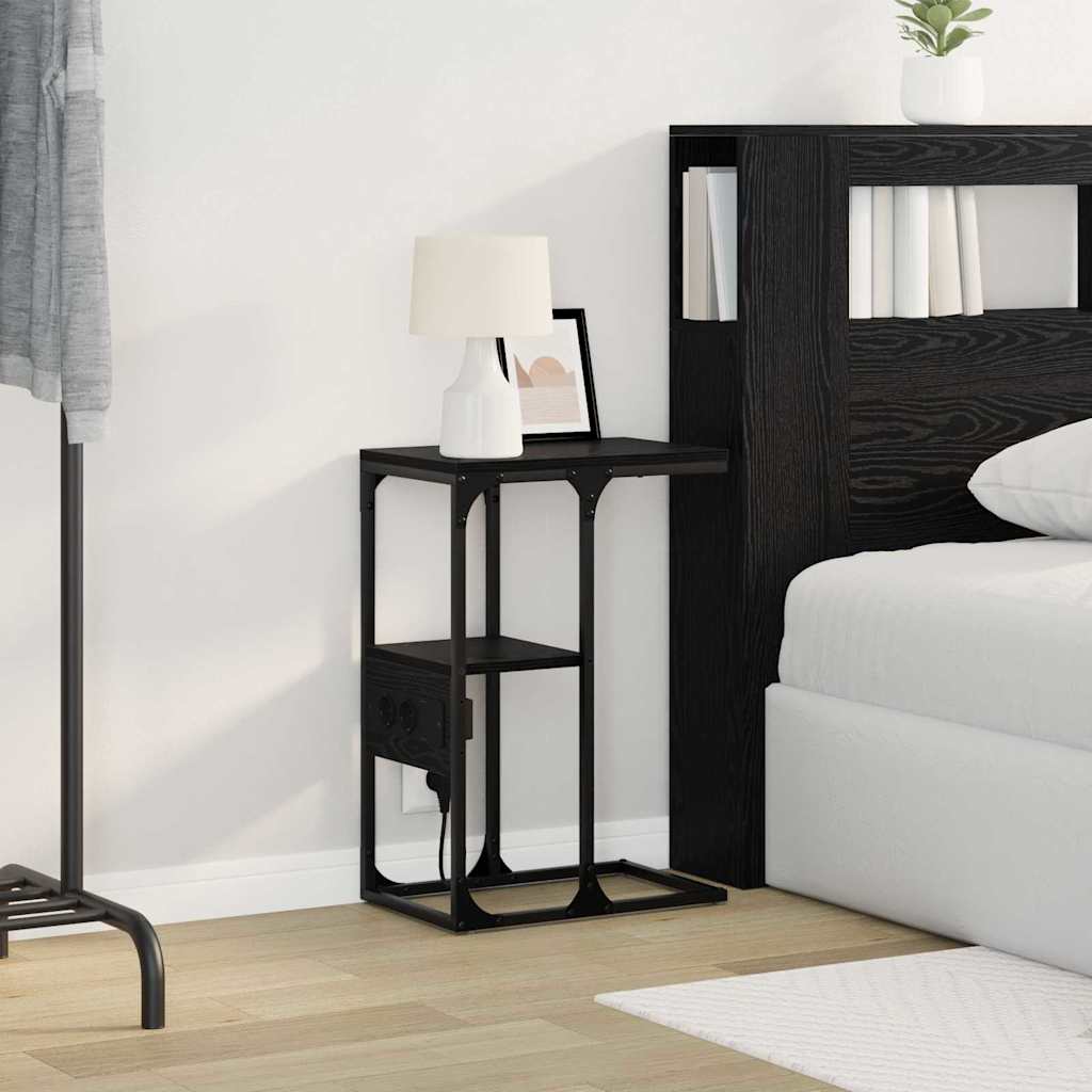 Dulap de noapte Stejar negru 41.5 x 26 x 60.5 cm Lemn compozit GartenMobel Dekor