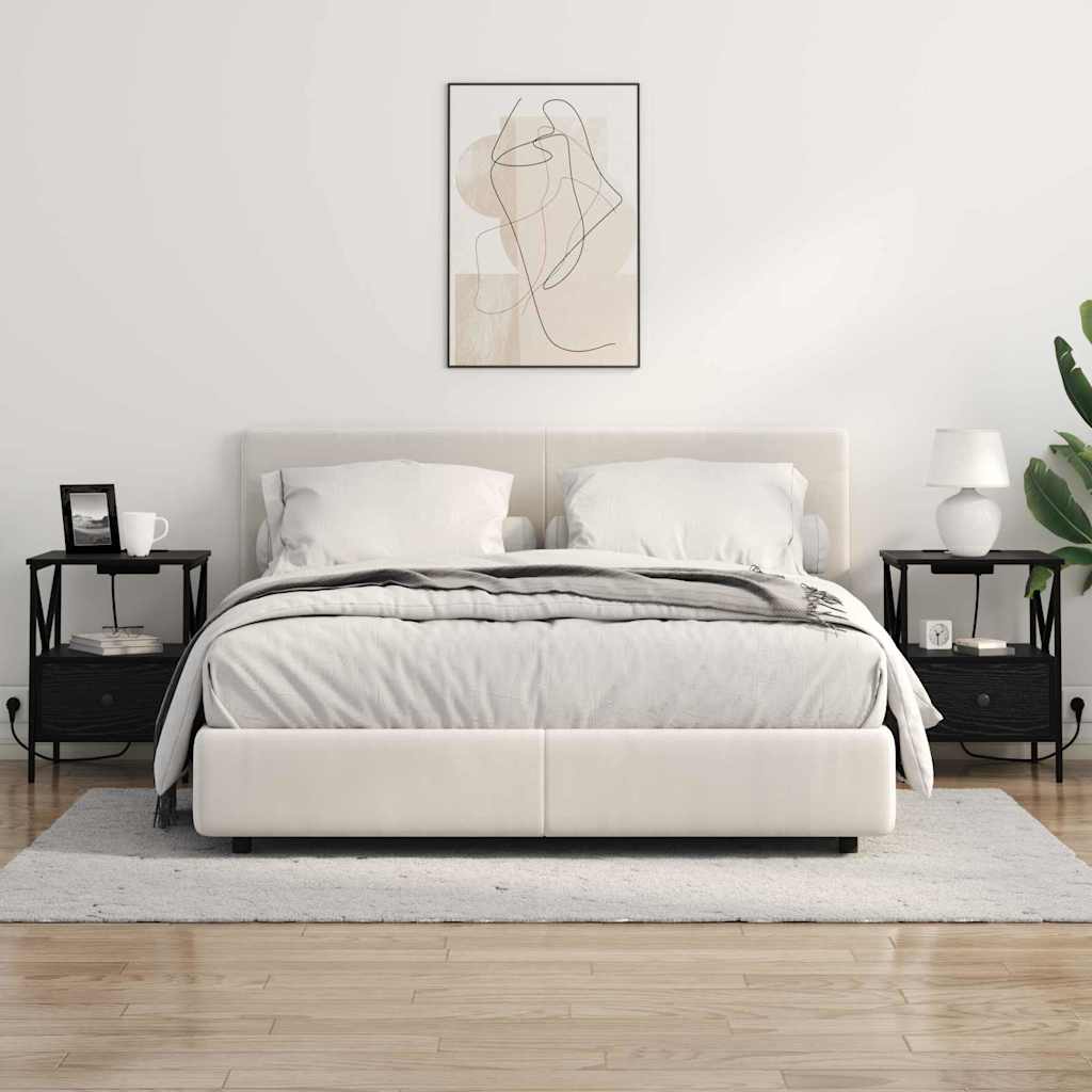 Dulap de noapte Stejar negru 41.5 x 40.5 x 55 cm Lemn compozit GartenMobel Dekor