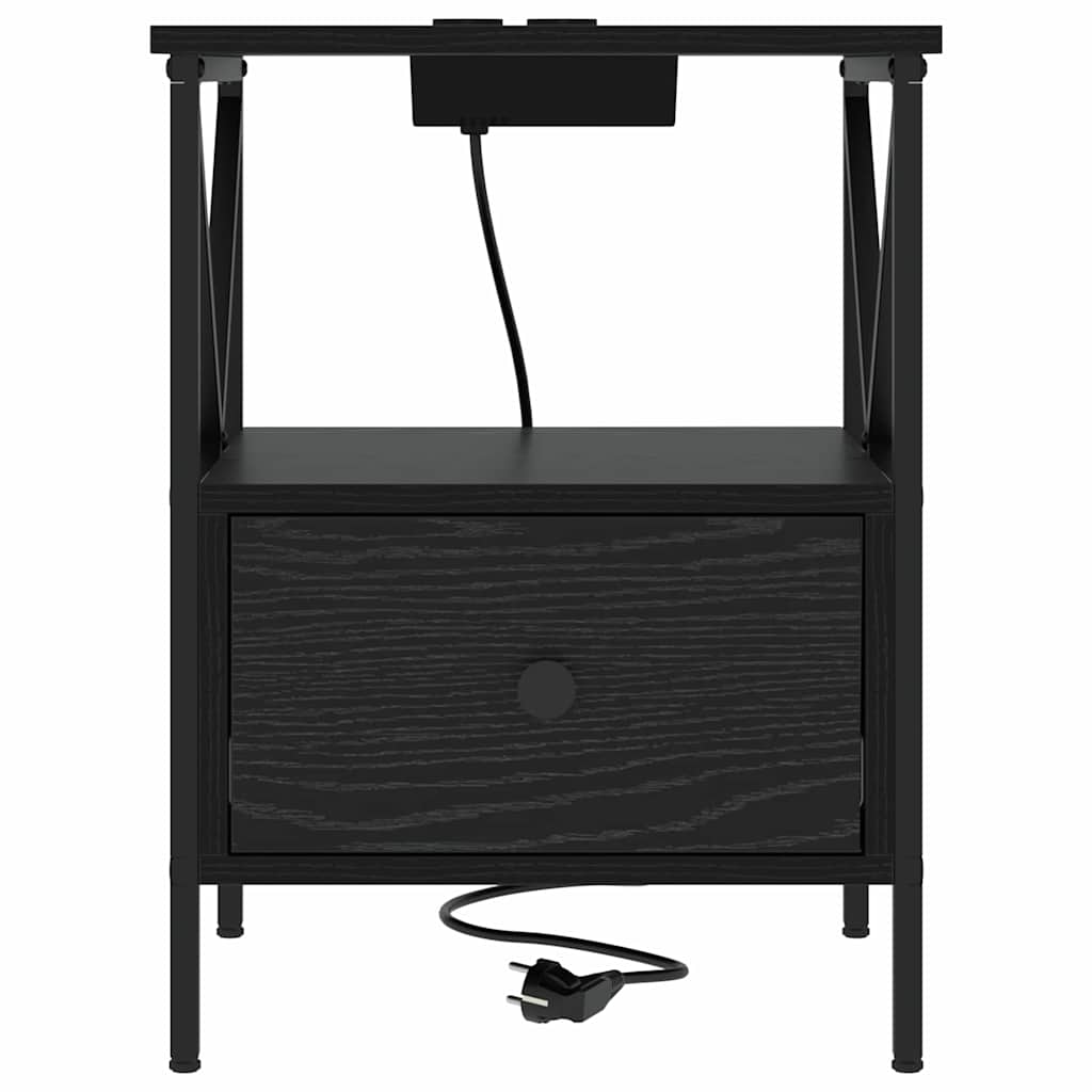 Dulap de noapte Stejar negru 41.5 x 40.5 x 55 cm Lemn compozit GartenMobel Dekor