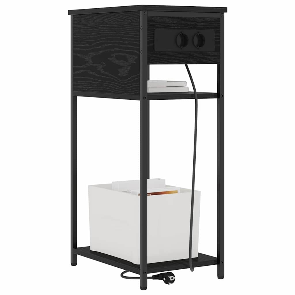 Dulap de noapte Stejar negru 41 x 28 x 76 cm Lemn compozit GartenMobel Dekor