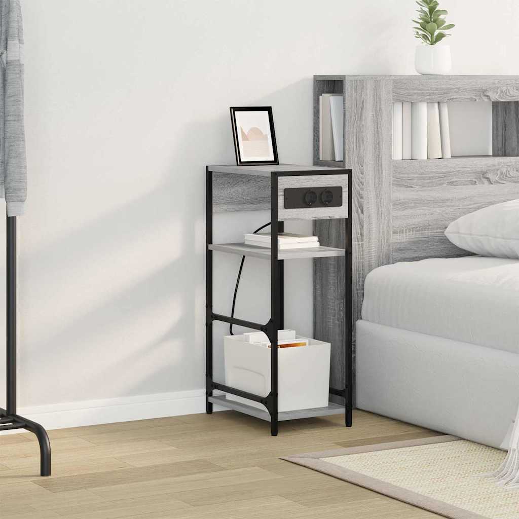 Dulap de noapte sonoma gri 40 x 27 x 76 cm Lemn compozit GartenMobel Dekor