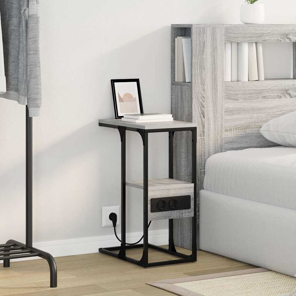 Dulap de noapte sonoma gri 41.5 x 26 x 60.5 cm Lemn compozit GartenMobel Dekor