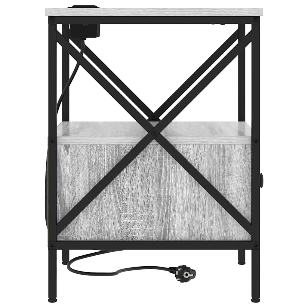 Dulap de noapte sonoma gri 41.5 x 40.5 x 55 cm Lemn compozit GartenMobel Dekor