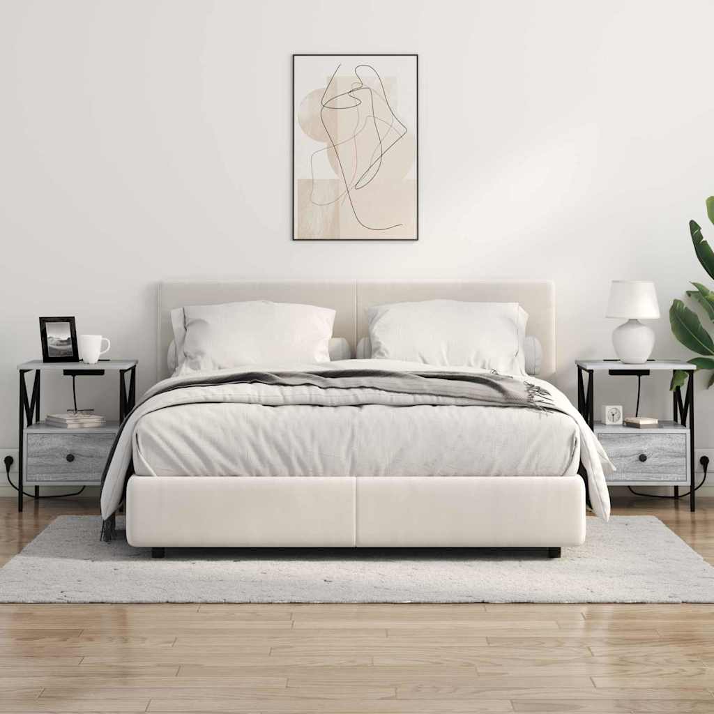 Dulap de noapte sonoma gri 41.5 x 40.5 x 55 cm Lemn compozit GartenMobel Dekor