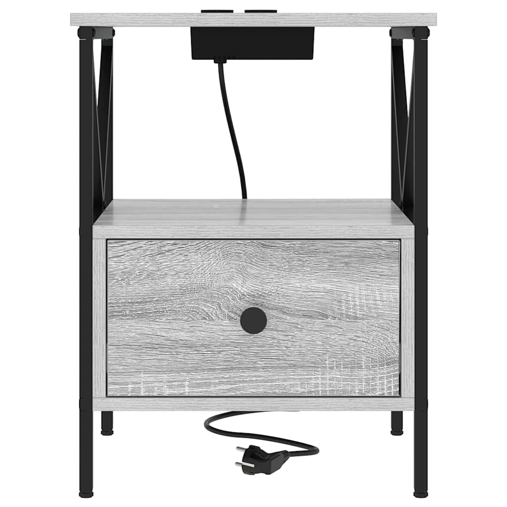 Dulap de noapte sonoma gri 41.5 x 40.5 x 55 cm Lemn compozit GartenMobel Dekor