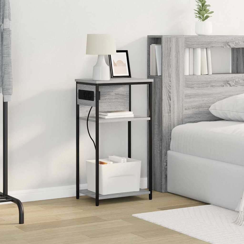 Dulap de noapte sonoma gri 41 x 28 x 76 cm Lemn compozit GartenMobel Dekor