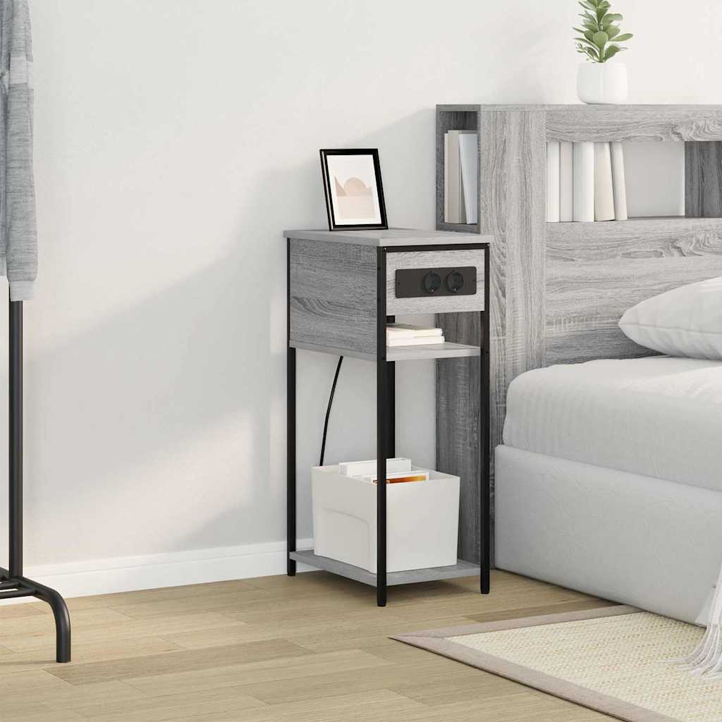Dulap de noapte sonoma gri 41 x 28 x 76 cm Lemn compozit GartenMobel Dekor