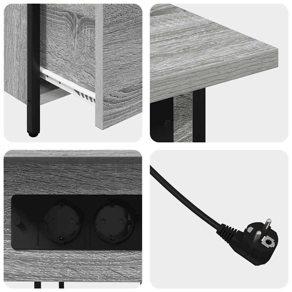 Dulap de noapte sonoma gri 60 x 30 x 61 cm Lemn compozit GartenMobel Dekor