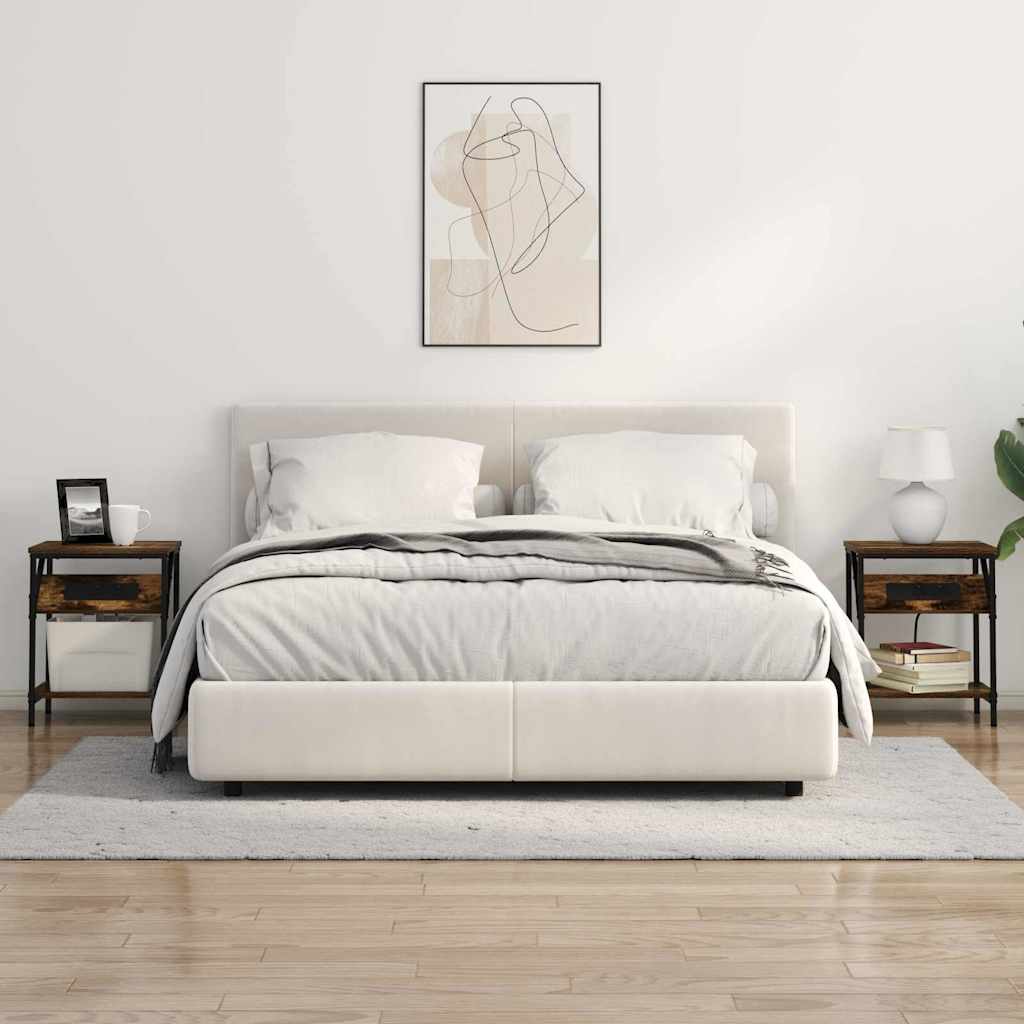 Noptieră 2 pcs Stejar afumat 38 x 30 x 48 cm Lemn compozit GartenMobel Dekor