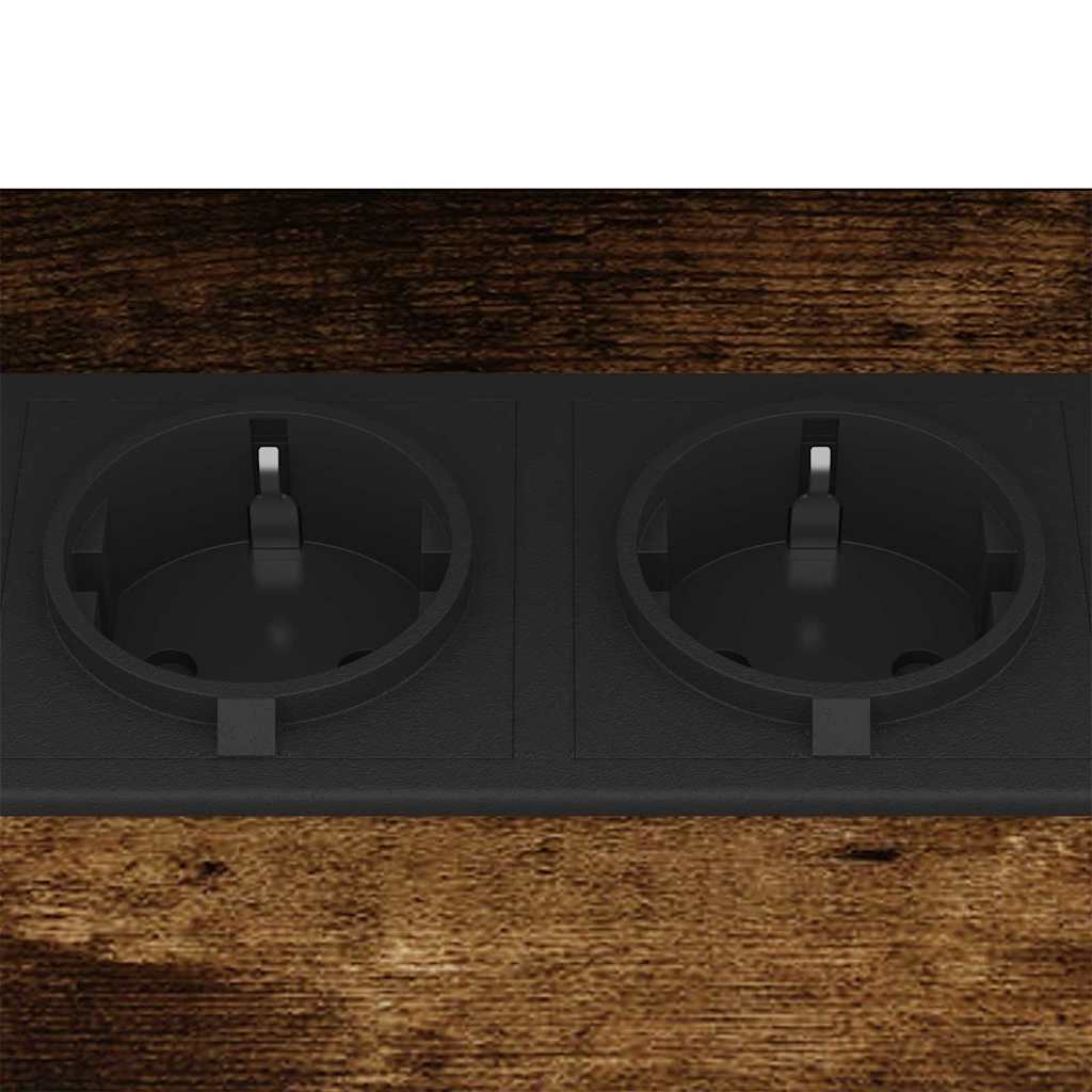 Noptieră 2 pcs Stejar afumat 38 x 30 x 48 cm Lemn compozit GartenMobel Dekor