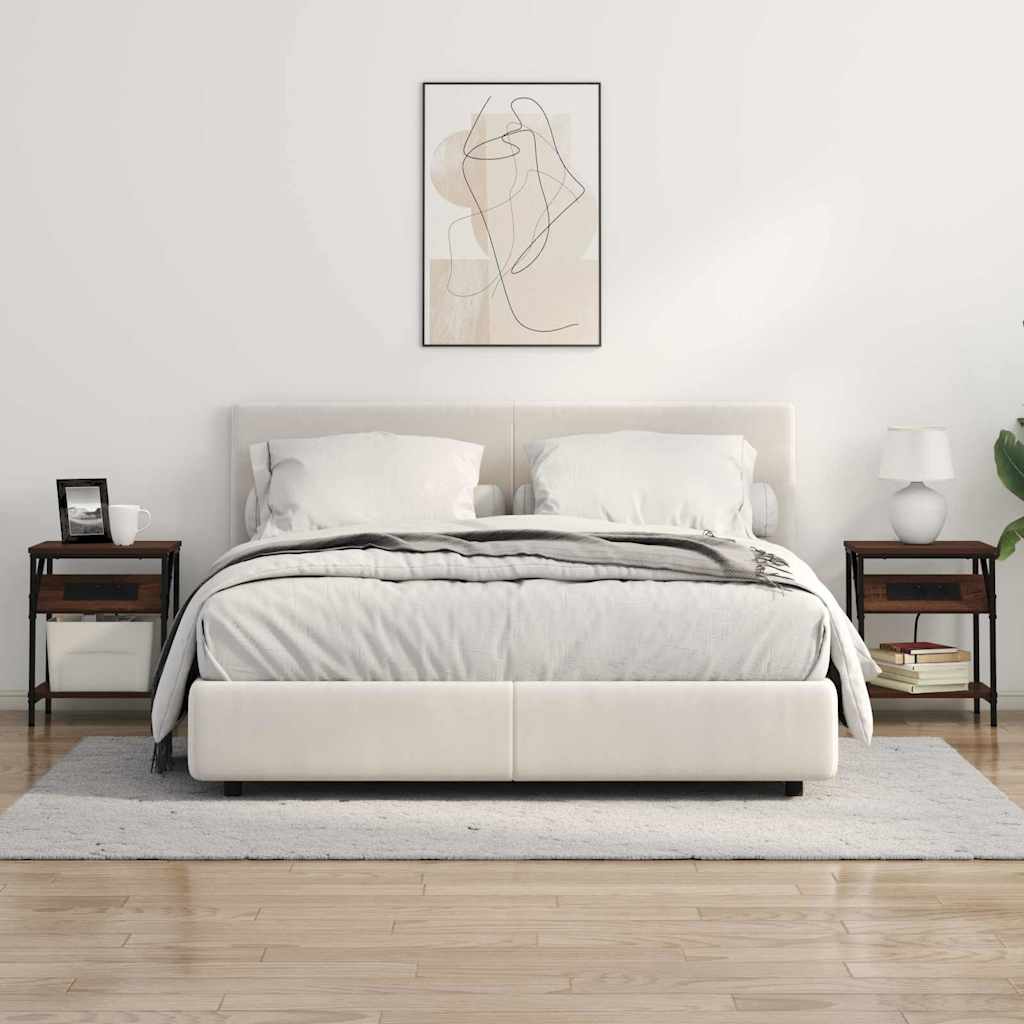 Noptieră 2 pcs Stejar brun 38 x 30 x 48 cm Lemn compozit GartenMobel Dekor