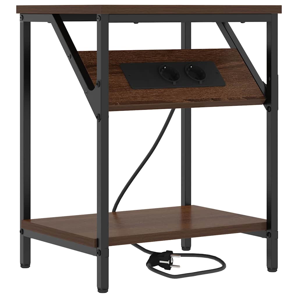 Noptieră 2 pcs Stejar brun 38 x 30 x 48 cm Lemn compozit GartenMobel Dekor