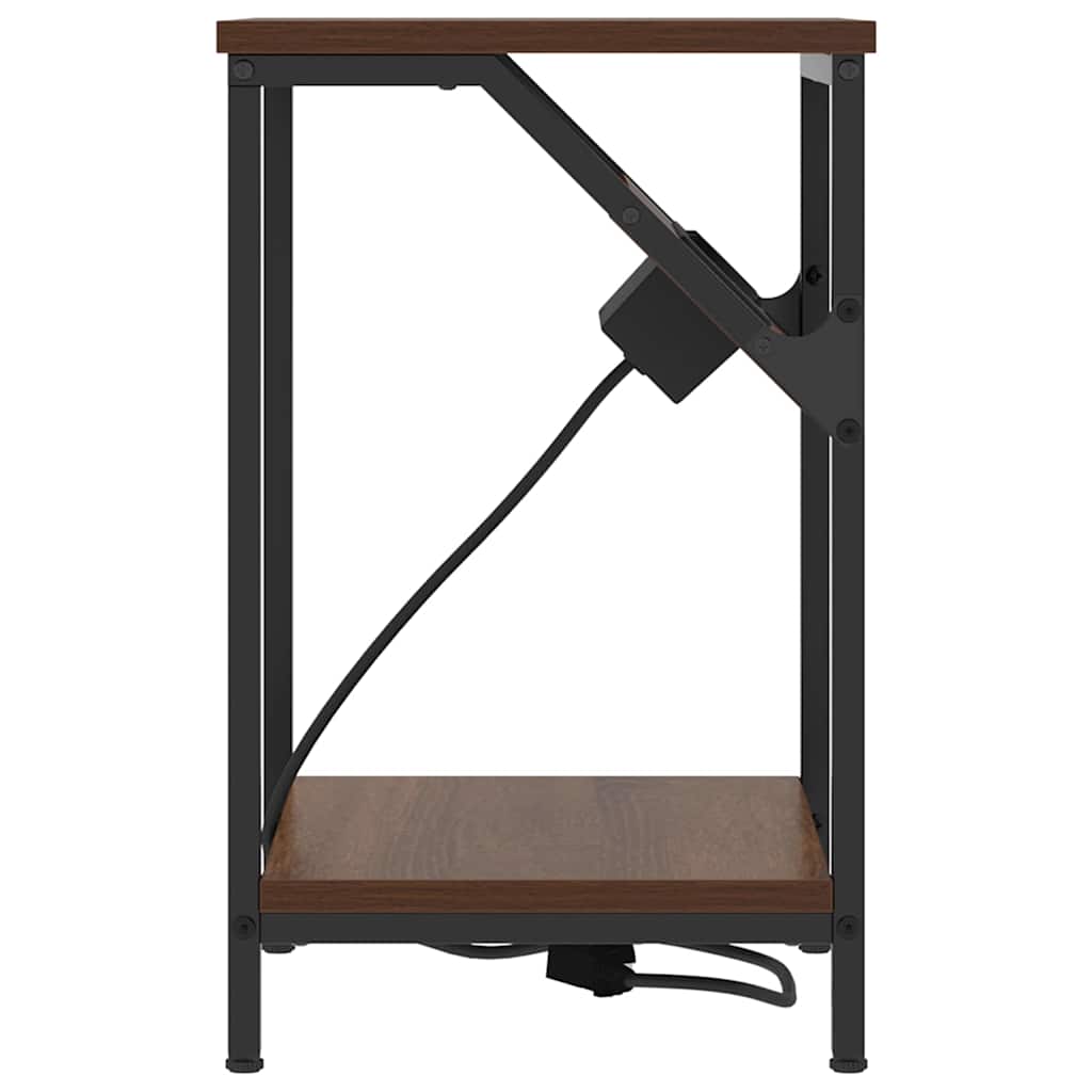 Noptieră 2 pcs Stejar brun 38 x 30 x 48 cm Lemn compozit GartenMobel Dekor