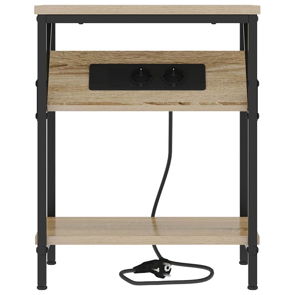 Noptieră 2 pcs Stejar sonoma 38 x 30 x 48 cm Lemn compozit GartenMobel Dekor