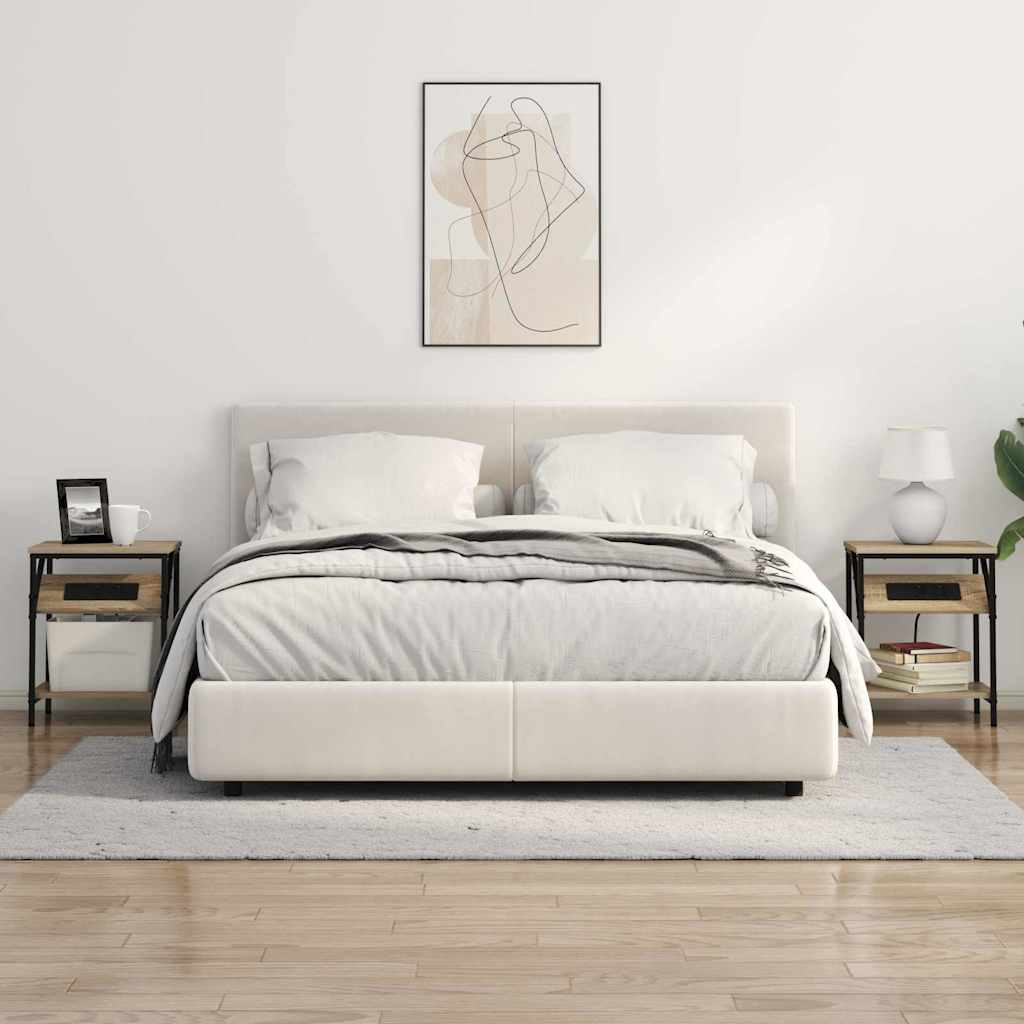 Noptieră 2 pcs Stejar sonoma 38 x 30 x 48 cm Lemn compozit GartenMobel Dekor