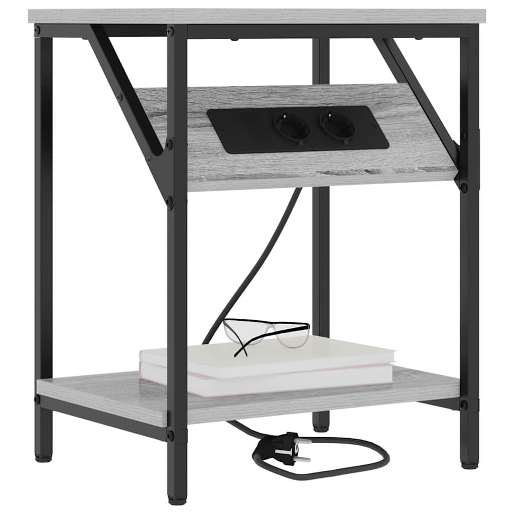 Noptieră 2 pcs sonoma gri 38 x 30 x 48 cm Lemn compozit GartenMobel Dekor