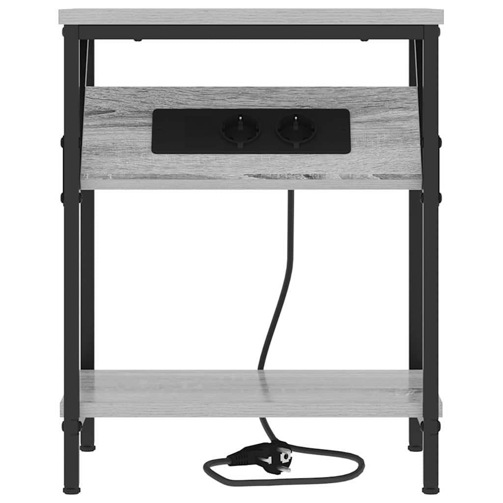 Noptieră 2 pcs sonoma gri 38 x 30 x 48 cm Lemn compozit GartenMobel Dekor