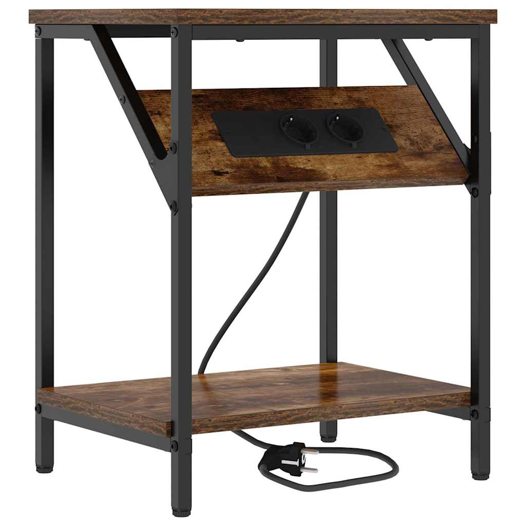 Noptieră Stejar afumat 38 x 30 x 48 cm Lemn compozit GartenMobel Dekor