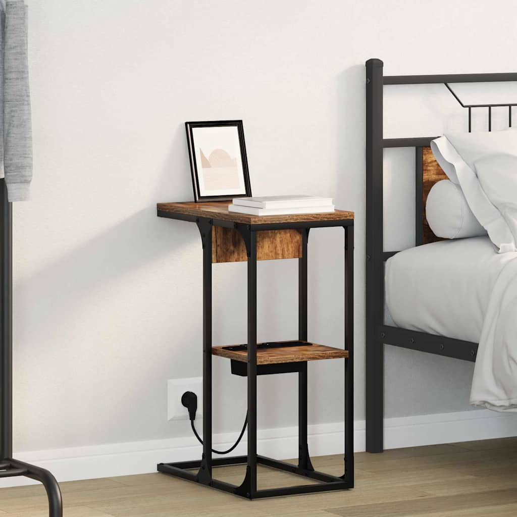 Noptieră Stejar afumat 41.5 x 26 x 60.5 cm Lemn compozit GartenMobel Dekor