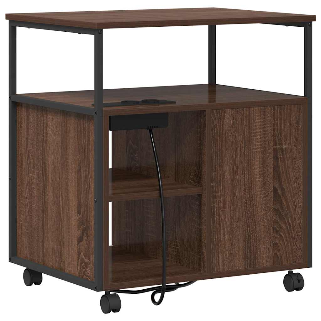 Birou cu Stație de Încărcare Stejar brun 61 x 46 x 67 cm GartenMobel Dekor