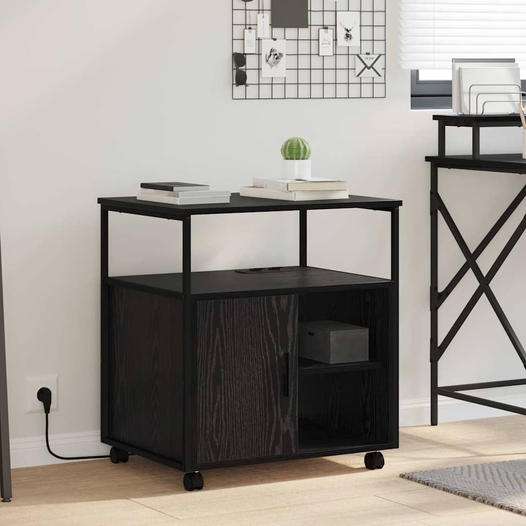 Birou cu Stație de Încărcare Stejar negru 61 x 46 x 67 cm GartenMobel Dekor