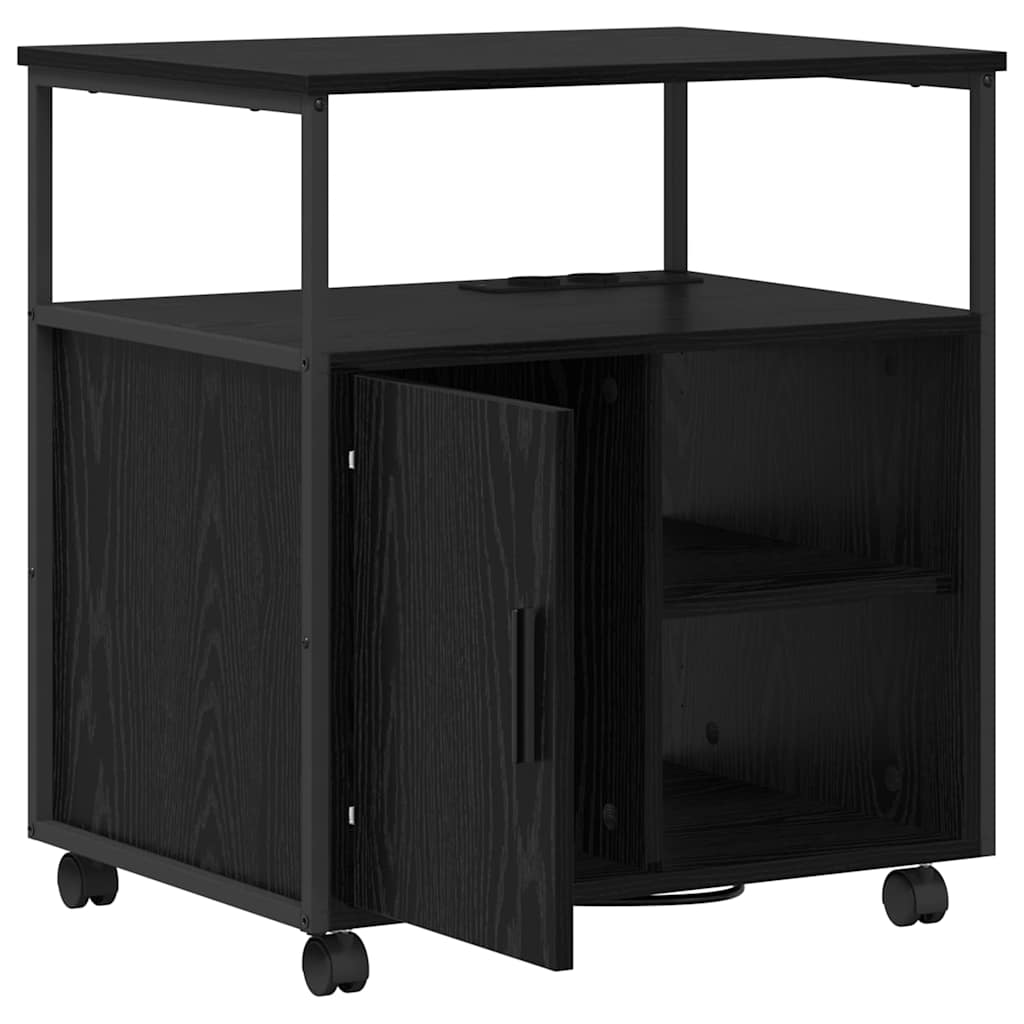 Birou cu Stație de Încărcare Stejar negru 61 x 46 x 67 cm GartenMobel Dekor
