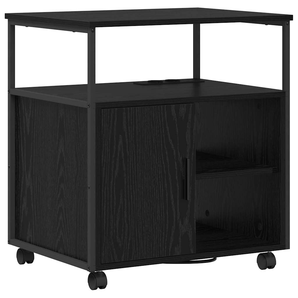 Birou cu Stație de Încărcare Stejar negru 61 x 46 x 67 cm GartenMobel Dekor