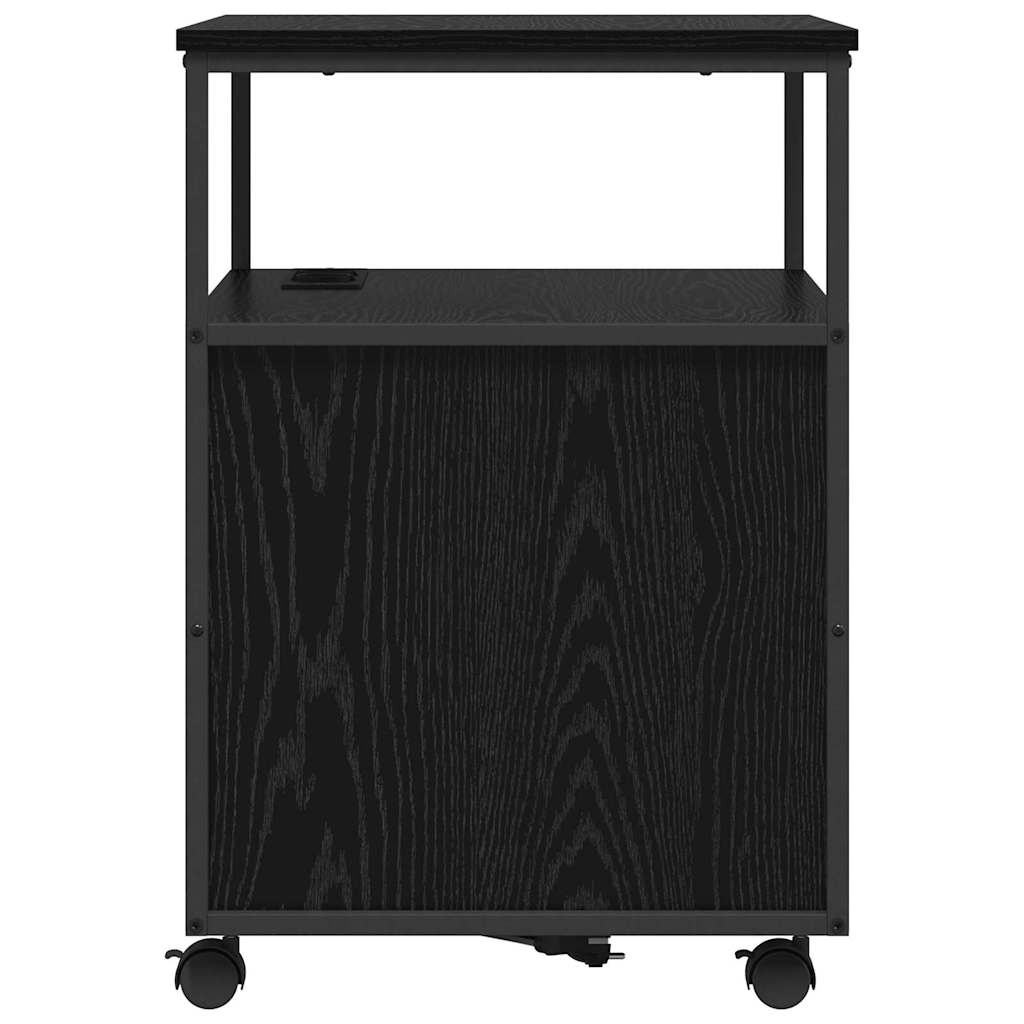 Birou cu Stație de Încărcare Stejar negru 61 x 46 x 67 cm GartenMobel Dekor