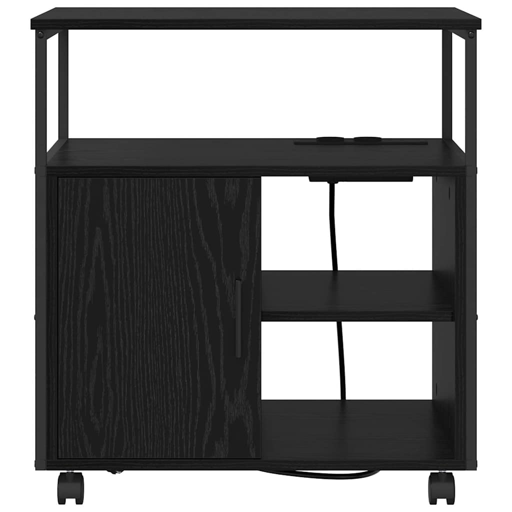 Birou cu Stație de Încărcare Stejar negru 61 x 46 x 67 cm GartenMobel Dekor