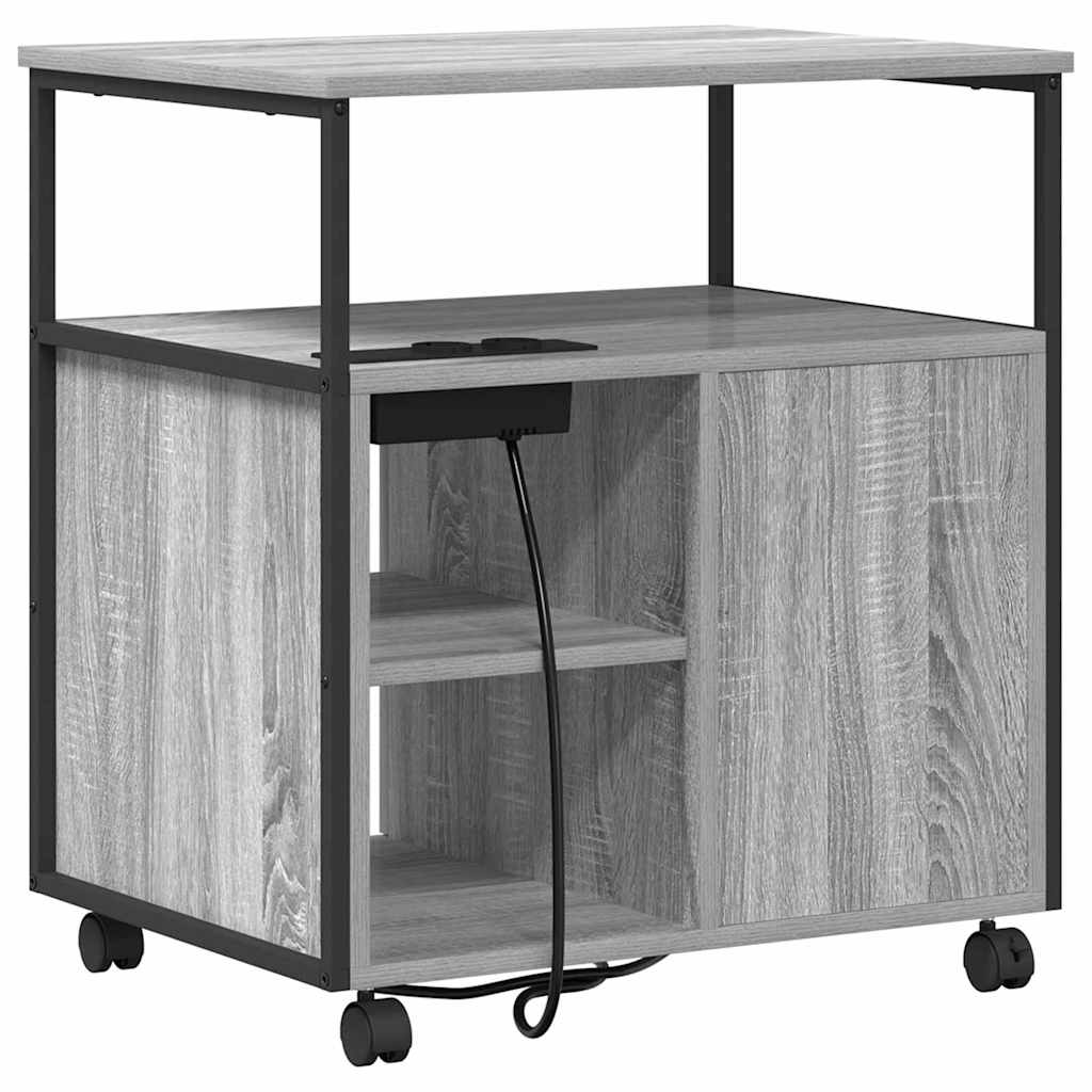 Birou cu Stație de Încărcare sonoma gri 61 x 46 x 67 cm GartenMobel Dekor
